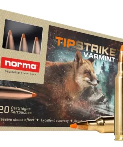 Norma TipStrike Varmint Ammunition 22-250 Remington 55 Grain Polymer Tip Box of 20