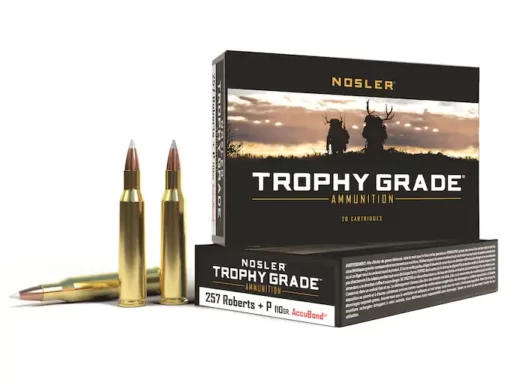 Nosler Trophy Grade Ammunition 257 Roberts +P 110 Grain AccuBond Box of 20