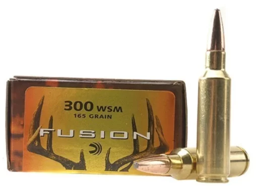 Federal Fusion Ammunition 300 Winchester Short Magnum (WSM) 165 Grain Bonded Spitzer Boat Tail Box of 20