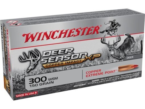 Winchester Deer Season XP Copper Impact Ammunition 300 Winchester Short Magnum (WSM) 150 Grain Copper Extreme Point Polymer Tip Lead-Free Box of 20