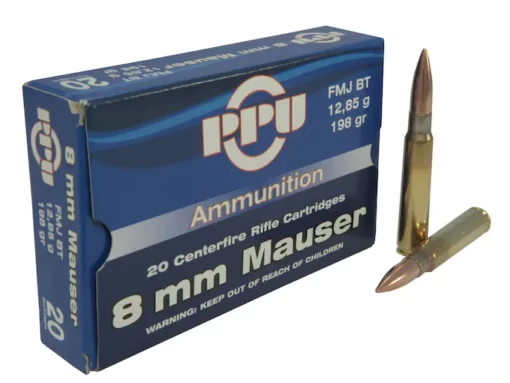 Prvi Partizan Ammunition 8x57mm JS Mauser (8mm Mauser) 198 Grain Full Metal Jacket Box of 20