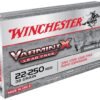 Winchester Varmint X Ammunition 22-250 Remington 38 Grain Hollow Point Lead-Free