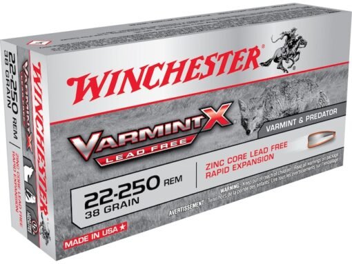 Winchester Varmint X Ammunition 22-250 Remington 38 Grain Hollow Point Lead-Free