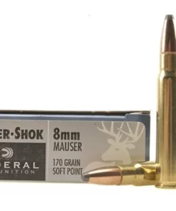 Federal Power-Shok Ammunition 8x57mm JS Mauser (8mm Mauser) 170 Grain Soft Point Box of 20