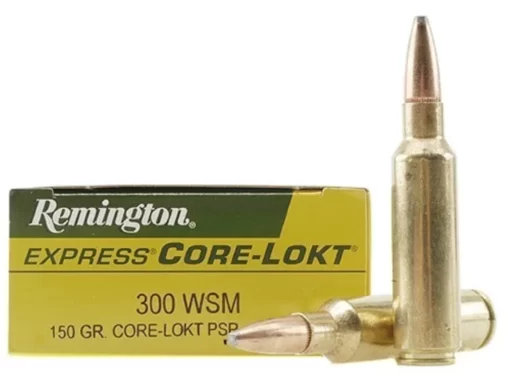 Remington Core-Lokt Ammunition 300 Winchester Short Magnum (WSM) 150 Grain Core-Lokt Pointed Soft Point Box of 20