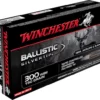 Winchester Ballistic Silvertip Ammunition 300 Winchester Short Magnum (WSM) 150 Grain Rapid Controlled Expansion Polymer Tip Box of 20