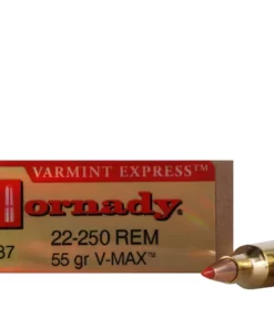 Hornady Varmint Express Ammunition 22-250 Remington 55 Grain V-MAX Polymer Tip Box of 20