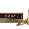 Federal Premium Varmint Ammunition 22-250 Remington 43 Grain Speer TNT Green Hollow Point Lead-Free Box of 20