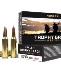 Nosler Trophy Grade Ammunition 300 Winchester Short Magnum (WSM) 180 Grain AccuBond Box of 20