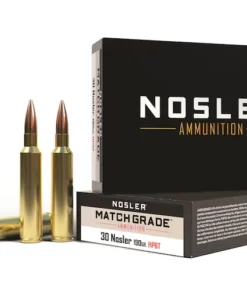 Nosler Match Grade Ammunition 30 Nosler 190 Grain Custom Competition Hollow Point Boat Tail Box of 20