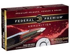 Federal Premium Ammunition 7mm-08 Remington 140 Grain Nosler Accubond Box of 20