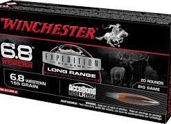 Winchester Expedition Big Game Long Range Ammunition 6.8 Western 165 Grain Bonded Polymer Tip Box of 20