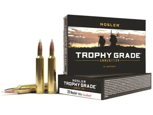 Nosler Trophy Grade Ammunition 28 Nosler 160 Grain AccuBond Spitzer Box of 20