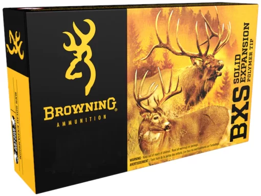Browning BXS Solid Expansion Ammunition 28 Nosler 139 Grain Solid Copper Polymer Tip Boat Tail Lead-Free Box of 20