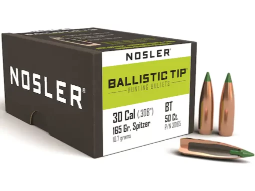 Nosler Ballistic Tip Hunting Bullets Spitzer Boat Tail Box of 50